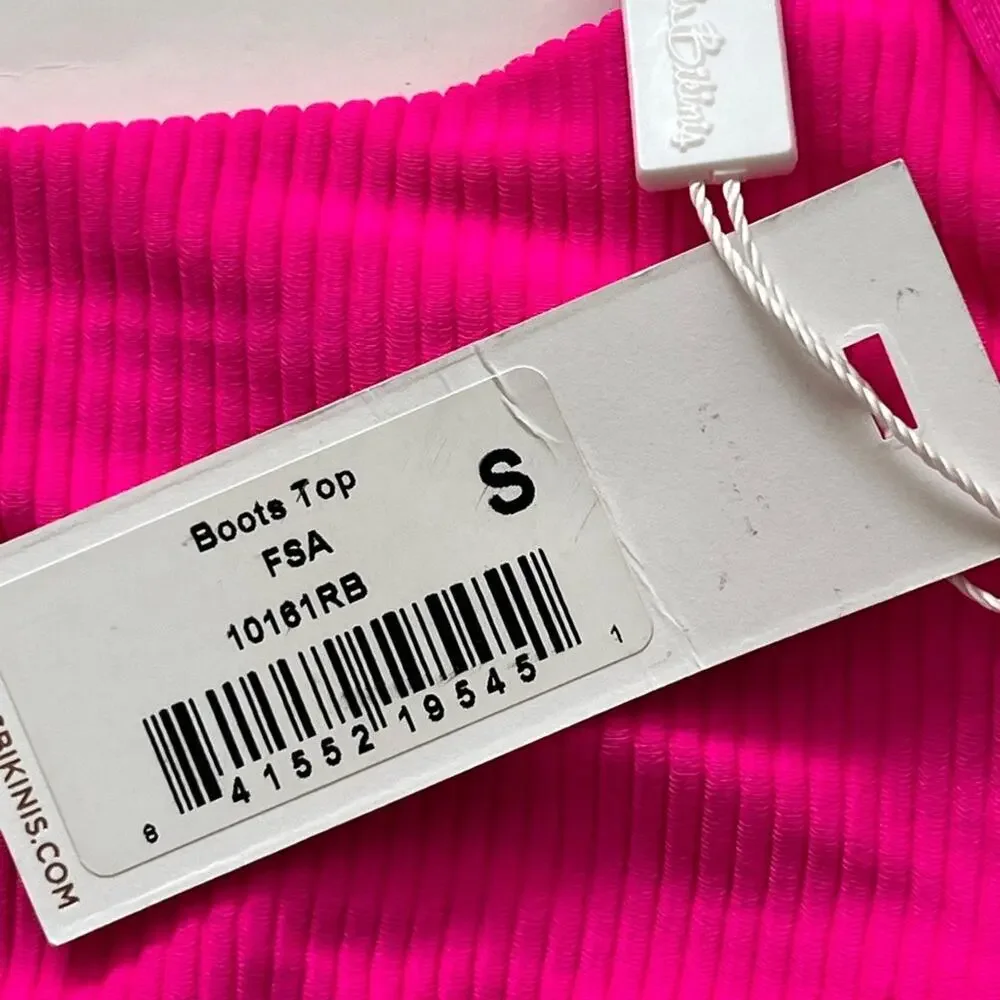 Frankie’s Bikinis Ribbed Bralette Bikini top small NWT